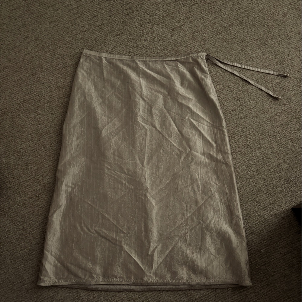 Eileen Fisher Silk Minimalist Cream Skirt